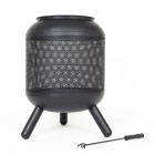 RedFire Foyer Tumba Rond Acier Noir
