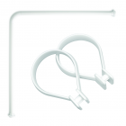 Sealskin Ensemble tringle d'angle Seallux + 12 anneaux blanc 90x90 cm