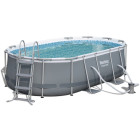 Bestway piscine "levant" 424 x 250 100 cm ovale gris
