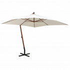 Vidaxl parasol 300 x cm poteau en bois blanc