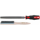 Ks tools lime semi-circulaire avec brosse à lime 157.0109