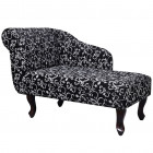 Vidaxl chaise longue avec motif floral tissu noir