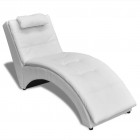 Vidaxl chaise longue avec oreiller cuir synthétique blanc
