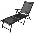Vidaxl chaise longue pliable 178 x 63,5 x 96 cm aluminium noir