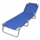 Vidaxl chaise longue pliable avec dossier réglable bleu