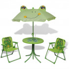 Vidaxl jeu de bistro avec parasol pour enfants vert