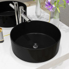 Vidaxl lavabo rond céramique noir 40 x 15 cm