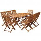 Mobilier de jardin 8 places bois d'acacia massif