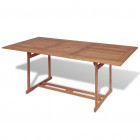 Vidaxl table à manger rectangulaire d'extérieur 180x90x75 cm teck