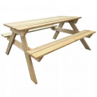 Vidaxl table de pique-nique en bois 150 x 135 x 71,5 cm