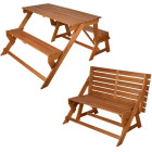 Esschert design banc convertible en table de pique-nique bl059