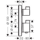 Set de finition pour mitigeur thermostatique ecostat s encastré avec robinet d'arrêt et inverseur chromé
