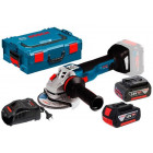 Meuleuse d'angle sans fil 18v li-ion 2x 5.0ah 125 mm dans l-boxx avec pack d'accessoires - gws 18v-10 sc professional