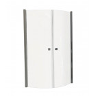 Paroi de douche quart de cercle 90 cm ép. 6 mm sérigraphie bande givrée frisco