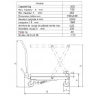 Table élévatrice hydraulique en aluminium charge 100 kg ø roues 100 mm