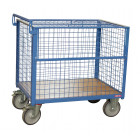 Chariot conteneur grillagé charge 500 kg 1000 x 700 mm (460 l) avec toit