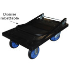 Chariot plastique STOCKMAN avec dossier rabattable 500 kg - CP50PU