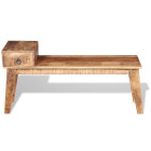 Banc avec tiroir bois de manguier massif 120 x 36 x 60 cm