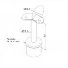 Support main courante diam 42,4mm à 135° pour poteau rond à encoller aisi 304