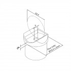 Raccord de jonction poteau-tube pour tube diam 42,4 x 2mm inox brossé aisi 316