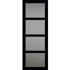 Porte coulissante modèle telia en enrobe noir largeur 83 avec poignée coquilles posées
