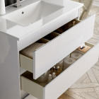 Meuble de salle de bain 120cm double vasque - 4 tiroirs - sans miroir - balea - blanc