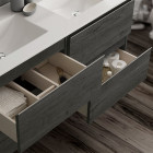Ensemble meuble de salle de bain 120cm double vasque + colonne de rangement palma - ebony (bois noir)
