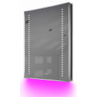 Miroir toilette horloge, rétrolumineux, bluetooth, anti-buée, capteur k185paud