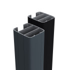 Kit clôture composite RIO platine H 1,8m - bois composite & aluminium - poteaux gris - montage facile - occultation - brise vue - sans entretien - Longueur au choix
