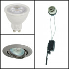Kit Spot led GU10 5 watt (eq. 50 watt) dimmable - Support Gris - Couleur eclairage - Blanc froid, Type Support - Rond fixe 85mm
