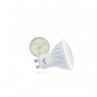 Kit spot led GU10 6 watt (eq. 60 watt) céramique - Support blanc - Couleur eclairage - Blanc neutre, Type Support - Carré orientable 84mm