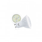 Kit spot led GU10 6 watt céramique - Supportt gris - Couleur eclairage - Blanc chaud 3000°K, Type Support - Rond orientable 92mm