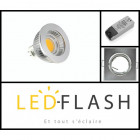 Kit spot led GU5.3 COB 5 watt Dimmable - Couleur eclairage - Blanc chaud 2700°K, Finition - Grise, Type Support - Carré orientable 84mm