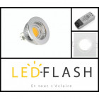 Kit spot led GU5.3 COB 5 watt Dimmable - Couleur eclairage - Blanc chaud 2700°K, Finition - Blanc, Type Support - Carré orientable 84mm