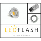 Kit spot led GU5.3 COB 5 watt Dimmable - Couleur eclairage - Blanc froid, Finition - Grise, Type Support - Rond fixe 78mm