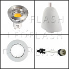 Kit spot led RT2012/BBC GU10 5 watt (eq. 50 watt) - Support 88mm - Couleur eclairage - Blanc chaud 3000°K, Finition - Chromé mat