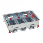 Kit support hauteur réglable pour boîte de sol standard pour prises en position horizontale 3 paniers de 6 modules