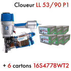 Kit Cloueur LignoLoc LL 53/90 P1 + 6 Carton de 1000 pointes LignoLoc T 47 x 78 bois annelé avec tête - KIT00760