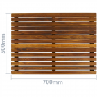 Caillebotis de douche en bois de teck certifié 70 x 50 cm rectangulaire