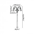Lampadaire de jardin brun foncé nautica 2 ampoules