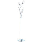 Lampadaire gardenia, en chrome, verre blanc et cristal