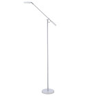 Lampadaire led partners blanc, chrome et verre