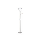 Lampadaire nickel mat/chromé/acrylique satiné lampe flexo