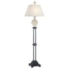 Lampadaire palmetta, avec abat-jour blanc