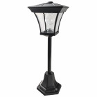 Lampadaire solaire noir sur pied 4 leds