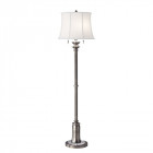 Lampadaire stateroom, nickel antique, avec abat-jour