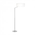 Lampadaire twist, nickel satiné et abat jour blanc