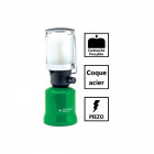 Lampe a gaz lg 400 m. Lampe camping piezo. Coque acier. Lampe de camping pour bouteille de gaz 190g perçable