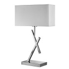 Lampe acute, en chrome avec abat-jour blanc