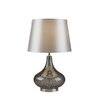 Lampe cantata, chrome et verre fumé, avec abat-jour
